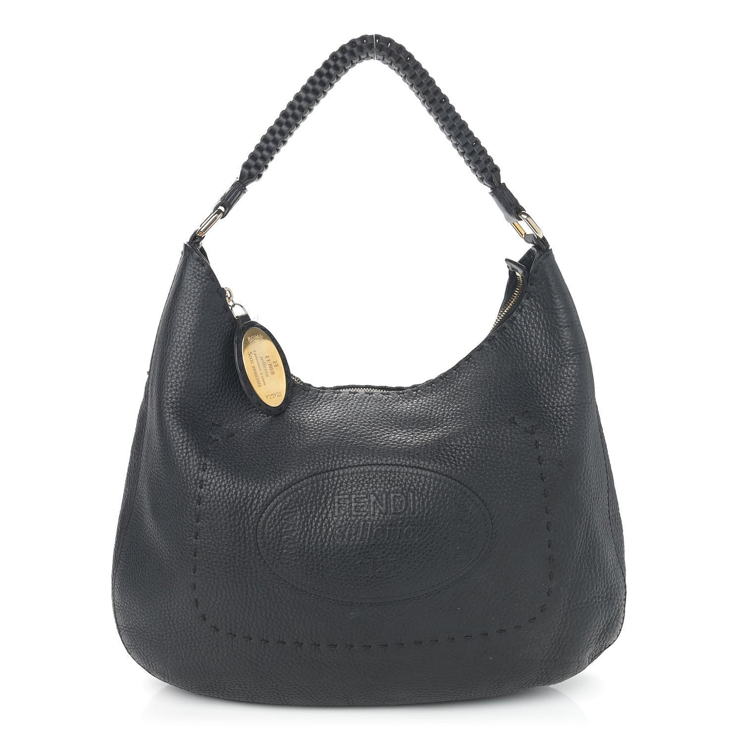 Calfskin Romano Selleria Hobo Black