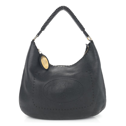 Fendi Calfskin Romano Selleria Hobo Black 1 of 15