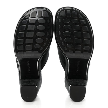 Bottega Veneta Velvet Gleam Mule Sandals 38 Black 5 of 7