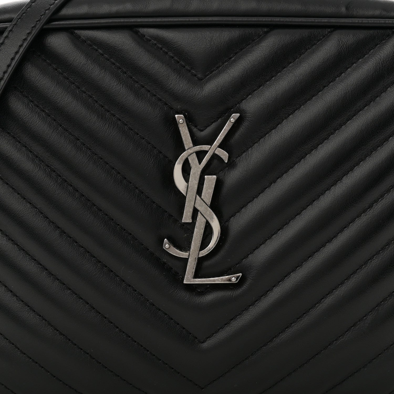 Saint Laurent Calfskin Matelasse Monogram Lou Camera Bag Black 8 of 17
