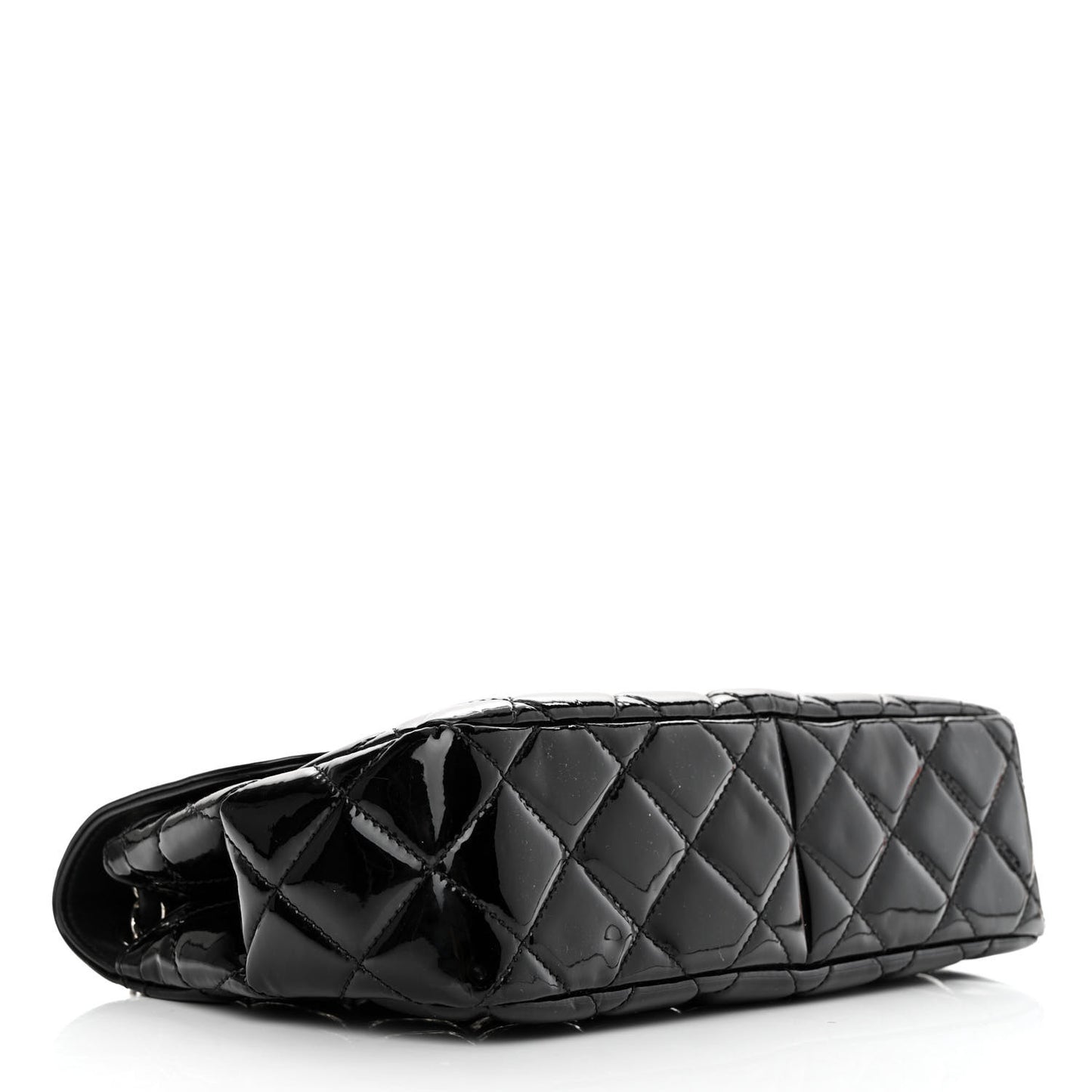 Patent Quilted Large Coco Shine Flap Black