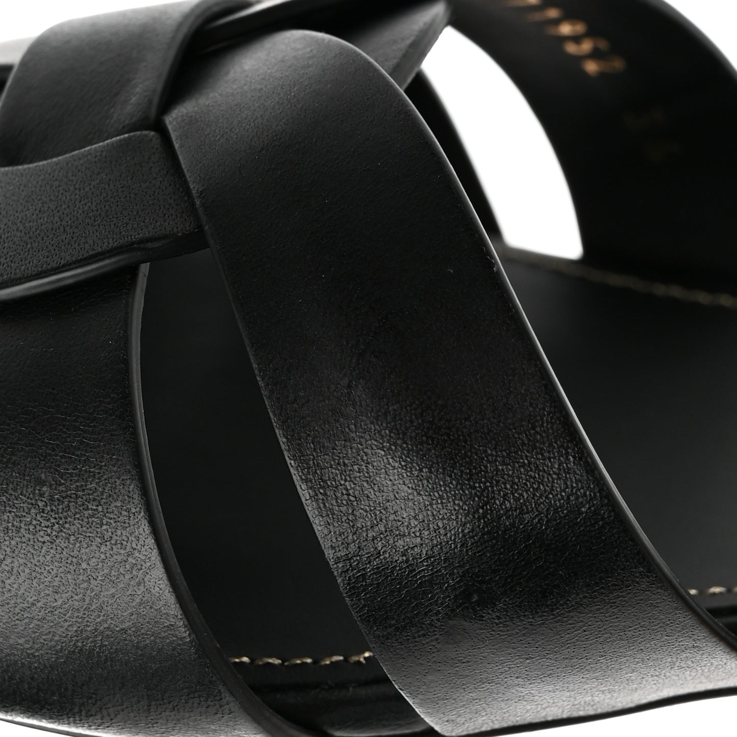 Calfskin Nu Pied 05 Slide Sandals 36 Black
