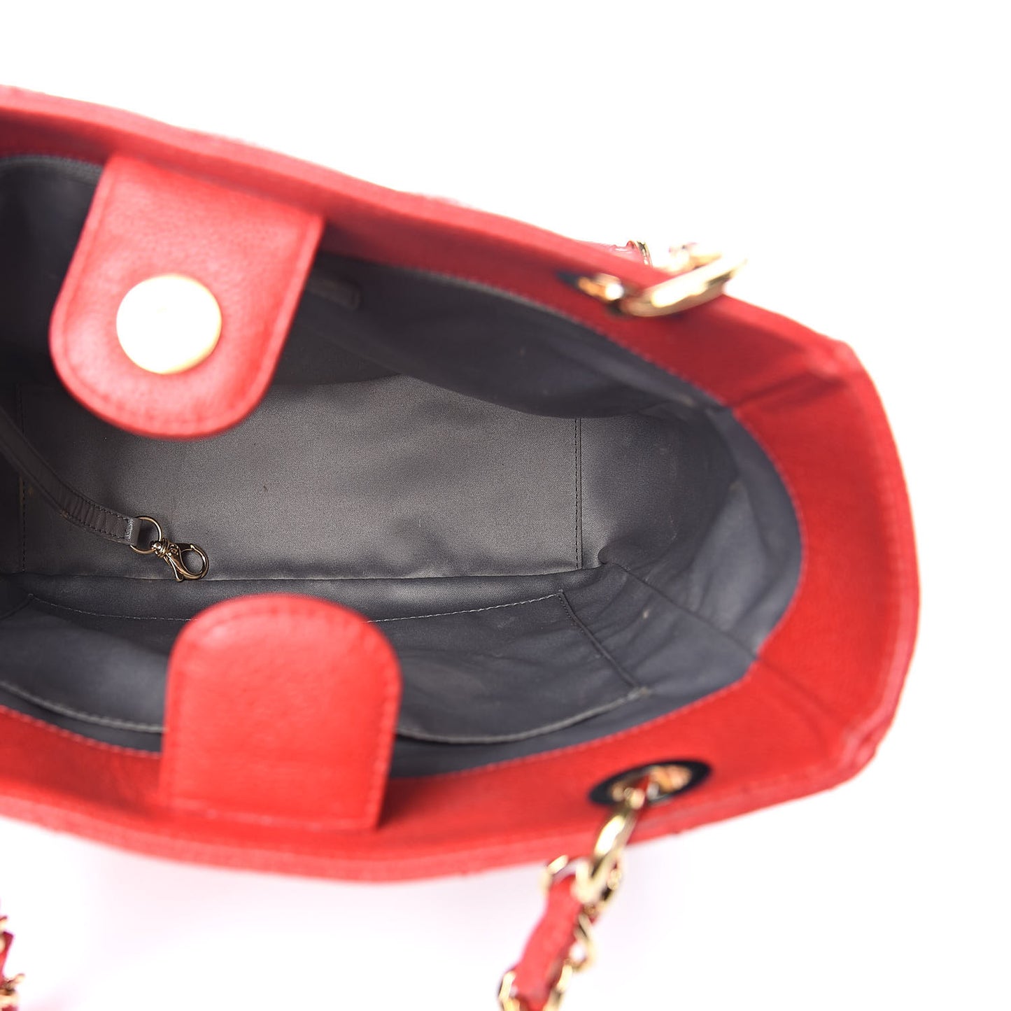 Caviar Quilted Petit Shopping Tote PST Red