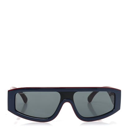 Chanel Acetate Cat Eye Sunglasses 6057 Red Blue 2 of 7