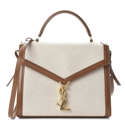 Saint Laurent Canvas Calfskin Medium Classic Monogram Cassandra Top Handle 1 of 9