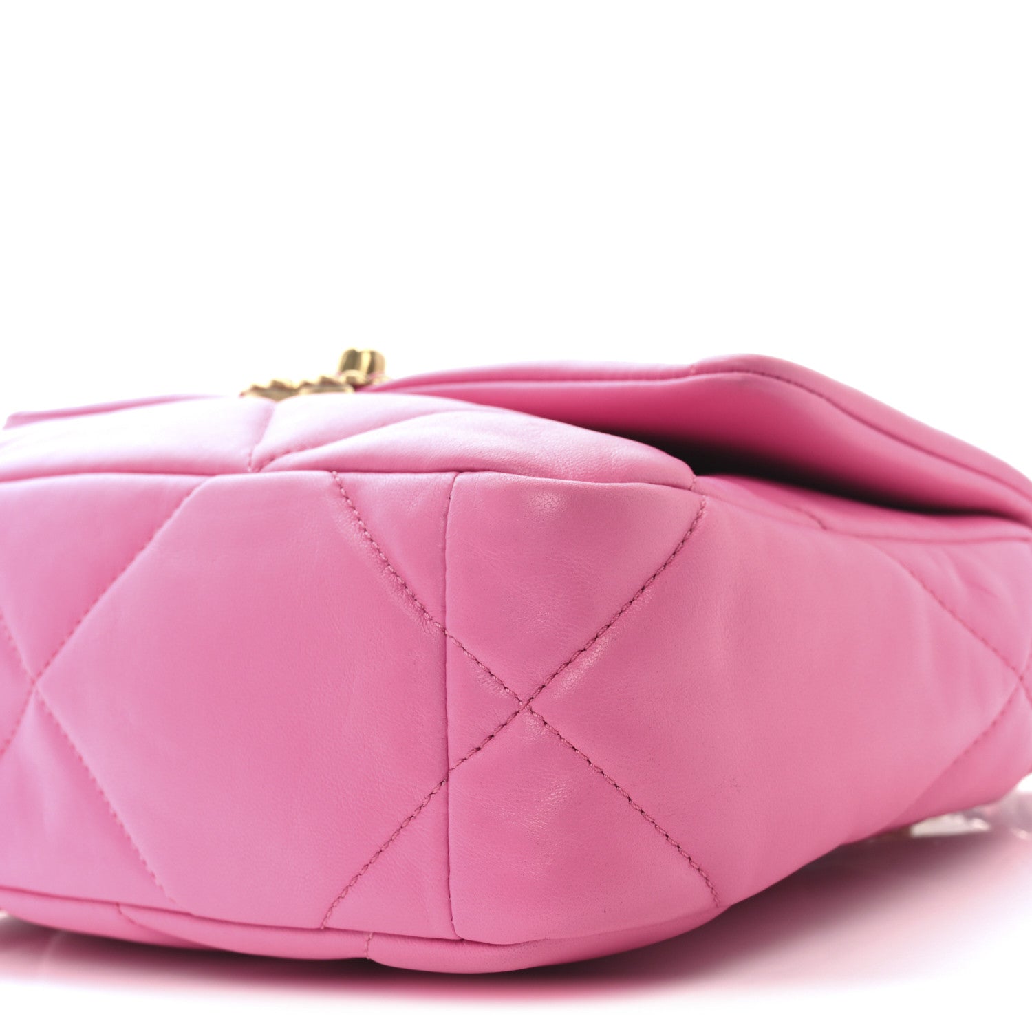 Chanel Shiny Lambskin Quilted Medium Chanel 19 Flap Neon Pink 10 of 11