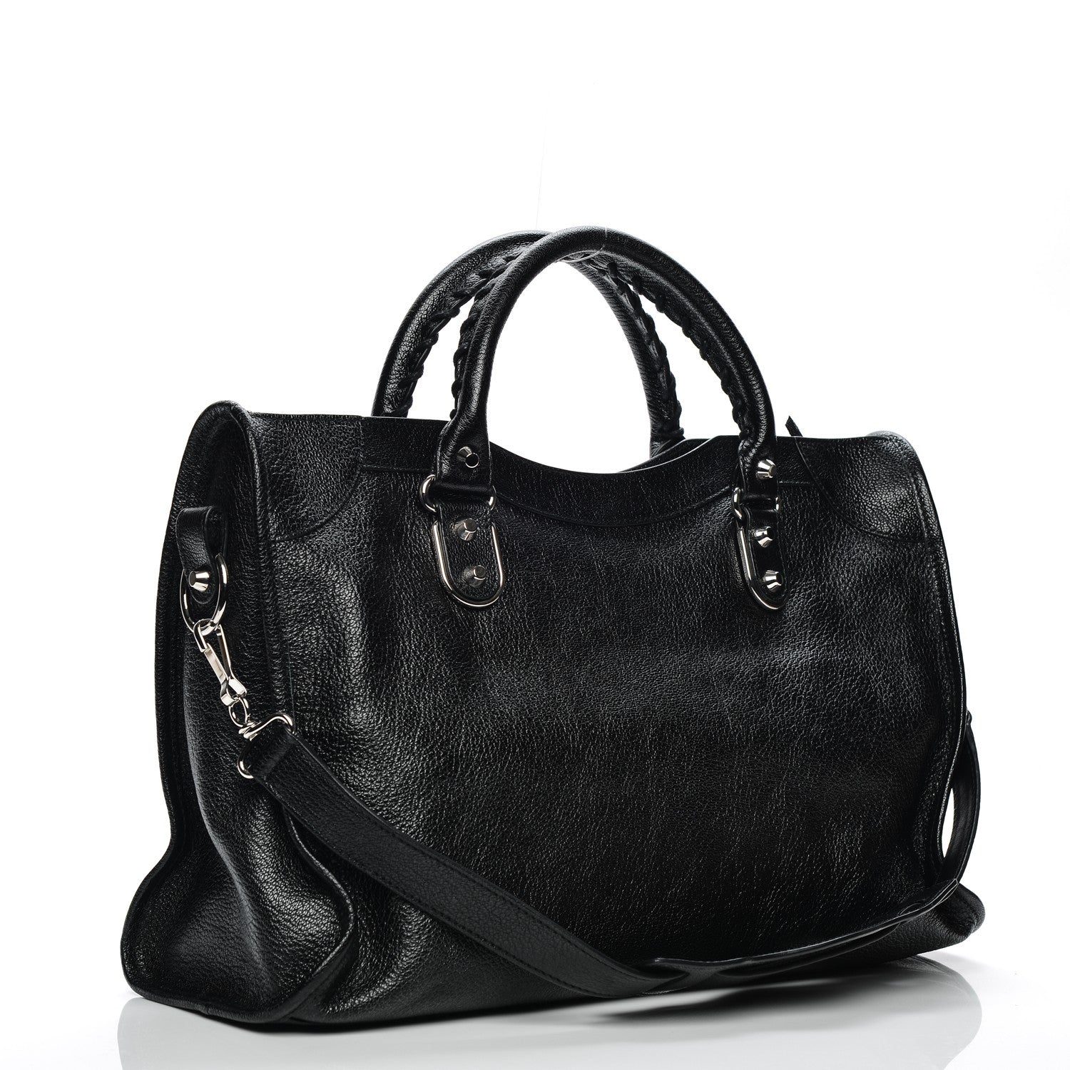 Balenciaga Chevre Silver Metallic Edge Hardware City Black 3 of 7