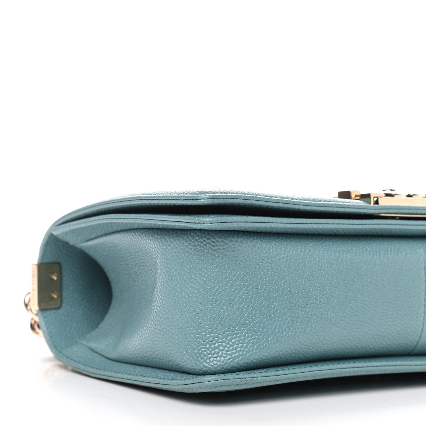 Caviar Quilted Medium Boy Flap Light Blue