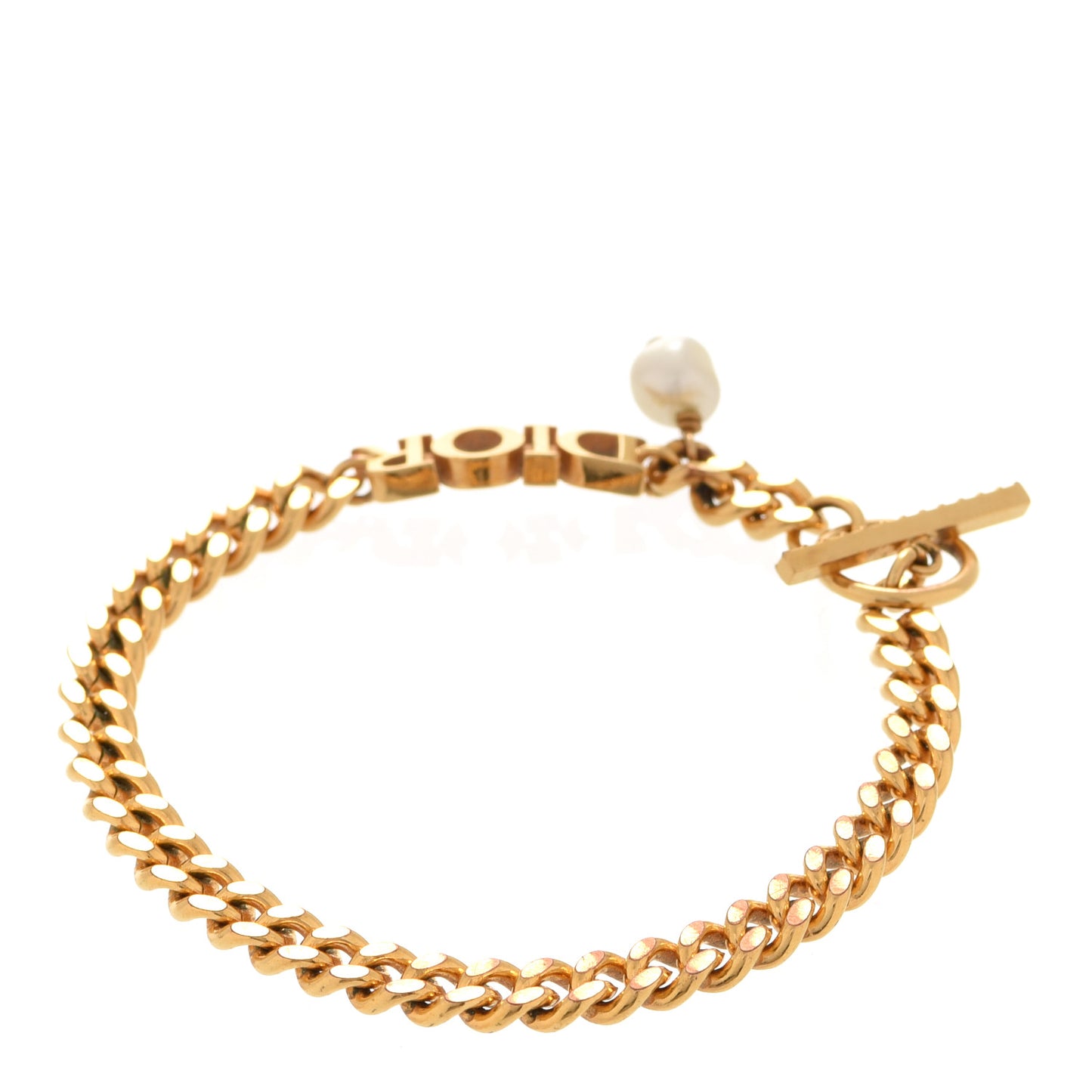 Metal Logo Chain Bracelet Gold