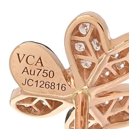 Van Cleef & Arpels 18K Rose Gold Diamond Mini Frivole Pave Earrings 4 of 5