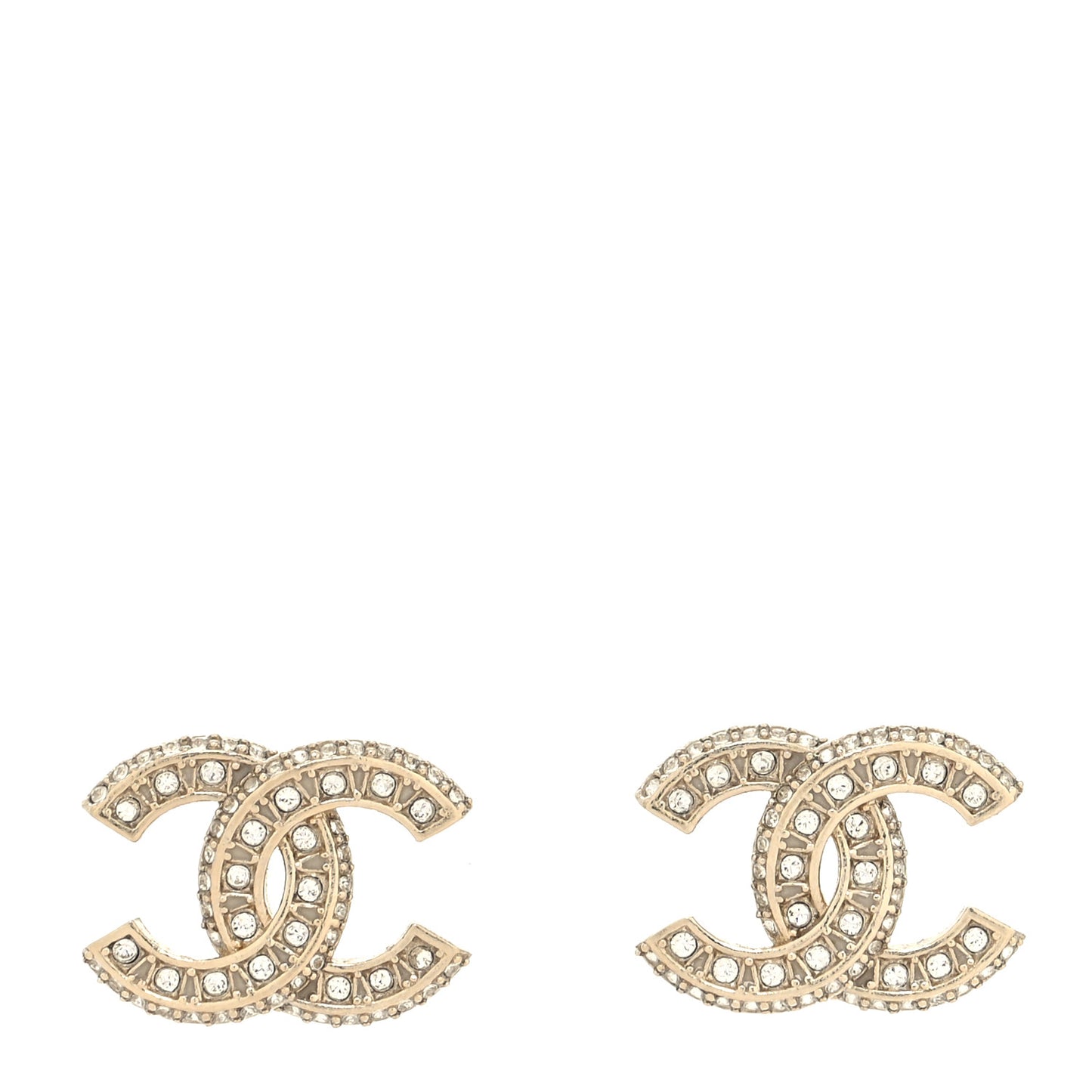Crystal Timeless CC Earrings Light Gold