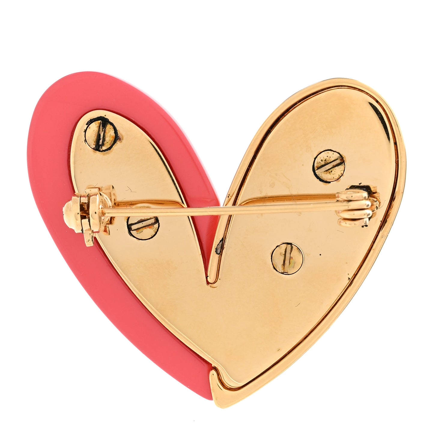 Resin Heart Brooch Red