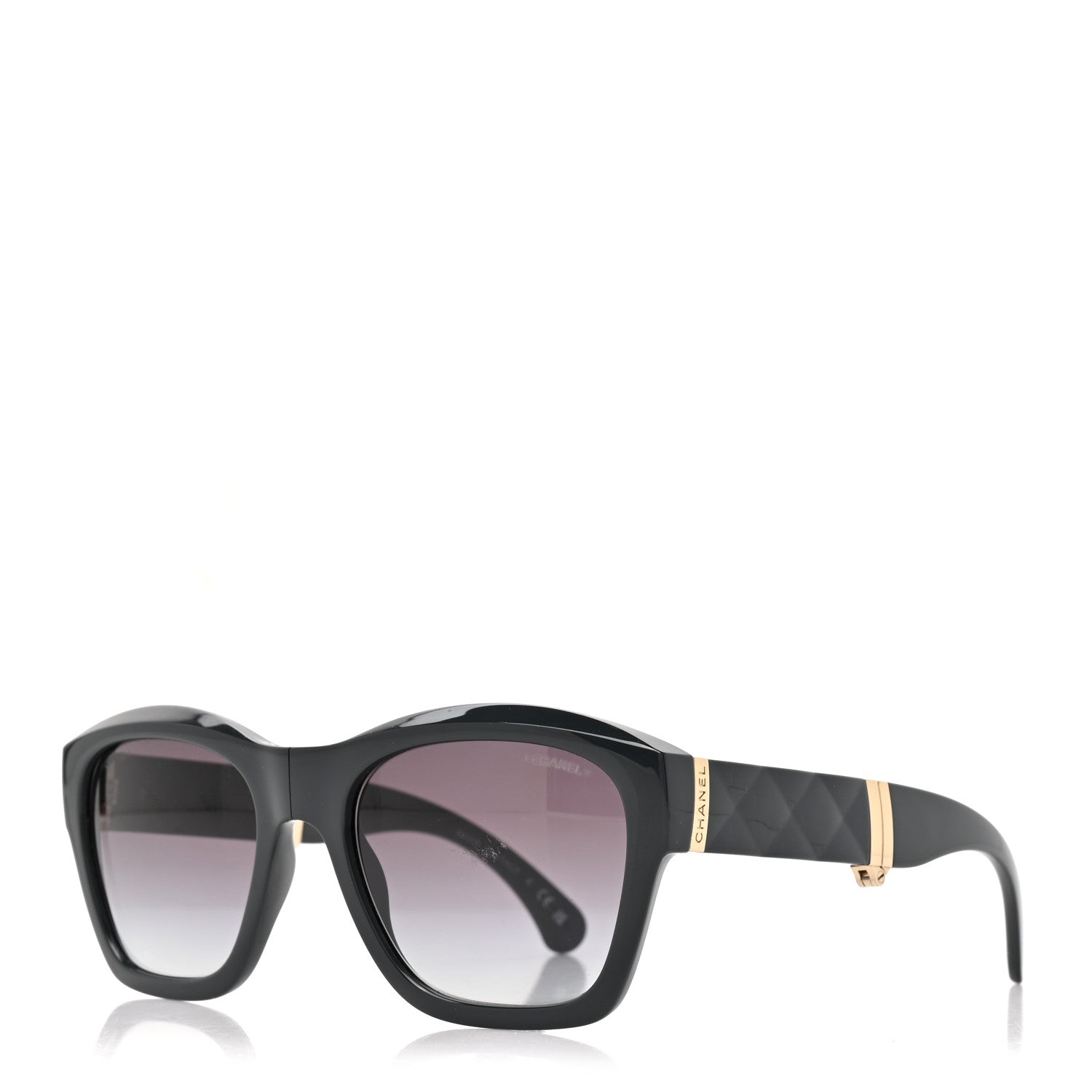 Chanel Acetate Metal Crystal Square Folding Sunglasses 6055-B Grey 1 of 9