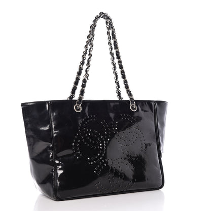 Chanel Patent Perforated CC Tote Black 3 of 16