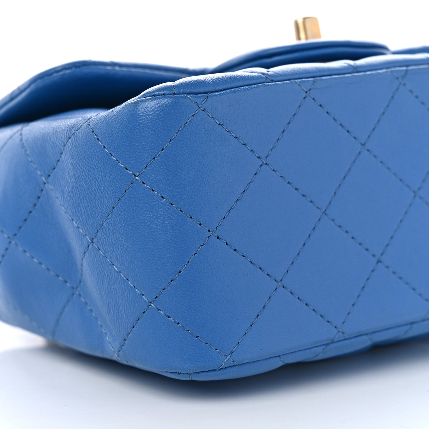 Lambskin Quilted Mini Square Flap Blue