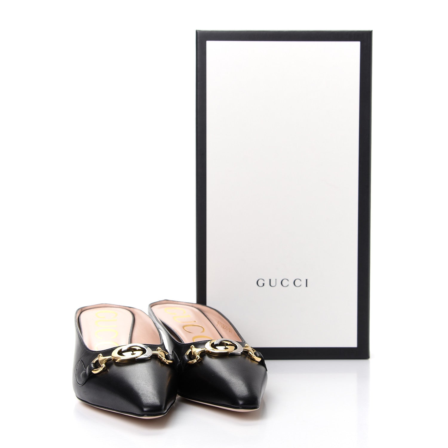 Gucci Malaga Kid Zumi Low Heel Mules 38 Black 11 of 11