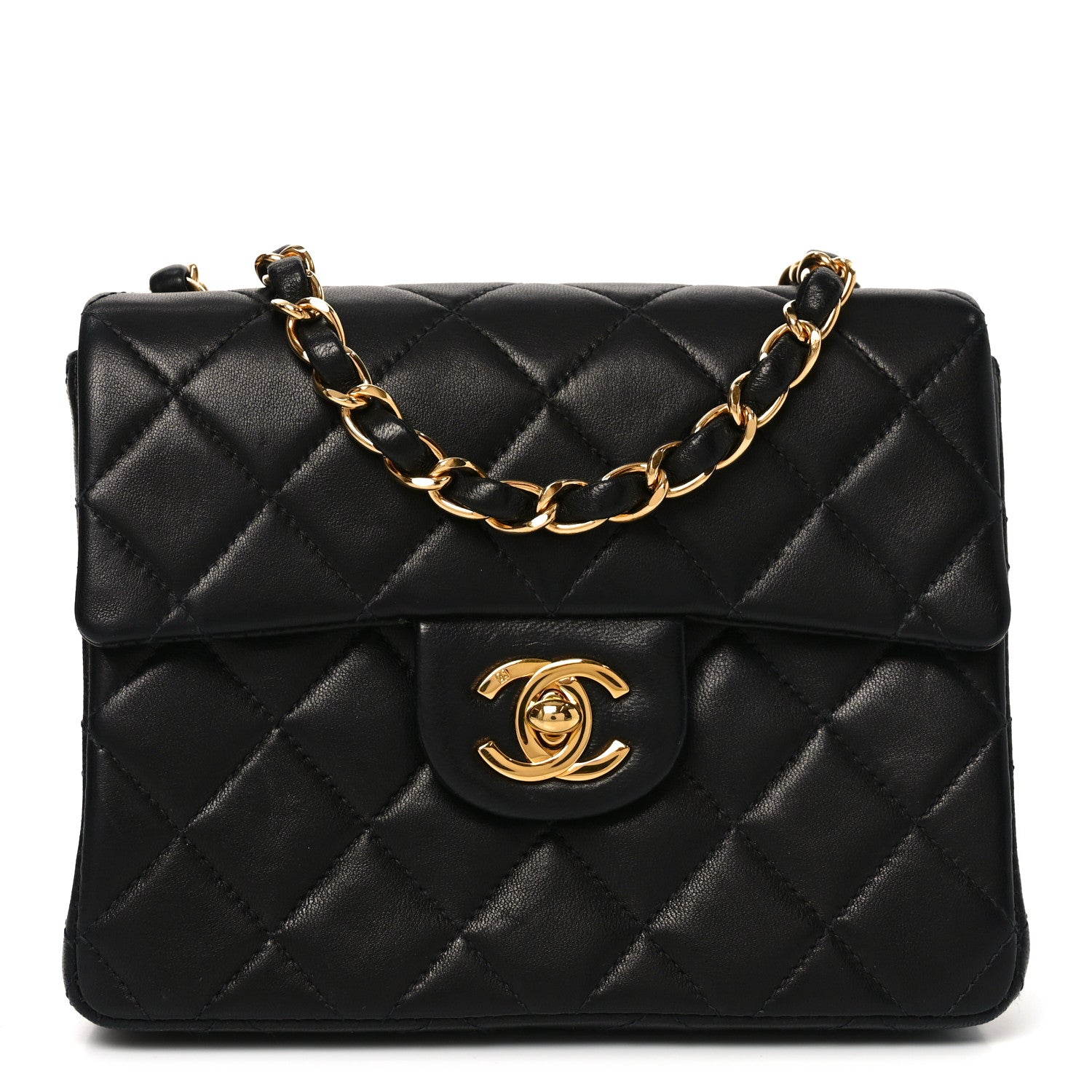 Chanel Lambskin Quilted Mini Square Flap Black 1 of 12