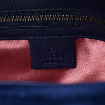 Gucci Velvet Matelasse Medium GG Marmont Shoulder Bag Cobalt Blue 5 of 8