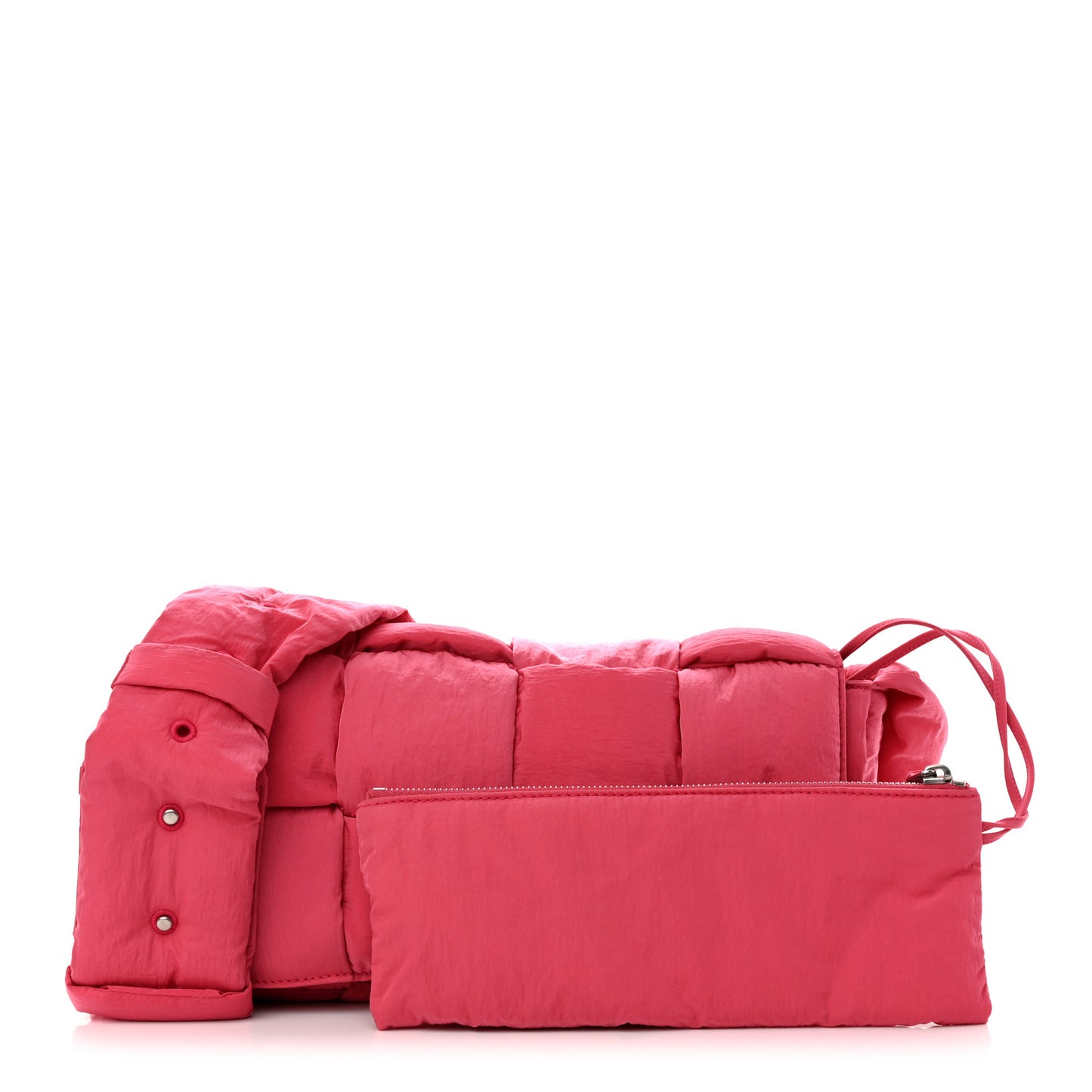 Nylon Intrecciato Padded Tech Cassette Bag Pink