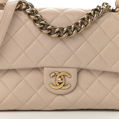 Chanel Shiny Sheepskin Quilted Small Trapezio Flap Beige 7 of 20