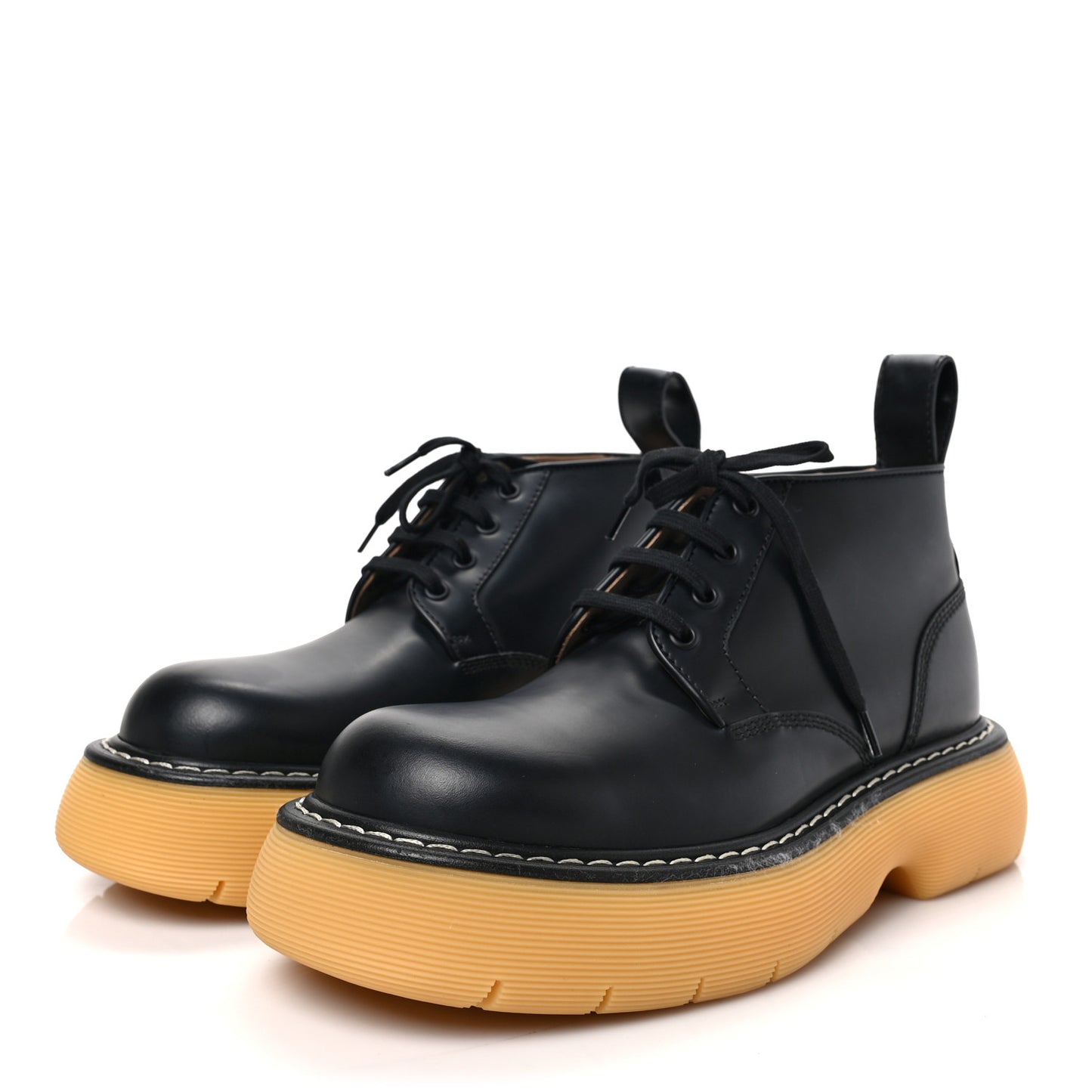 Calfskin Mens The Swell Lace Up Ankle Boots 40 40 Black Natural Rubber
