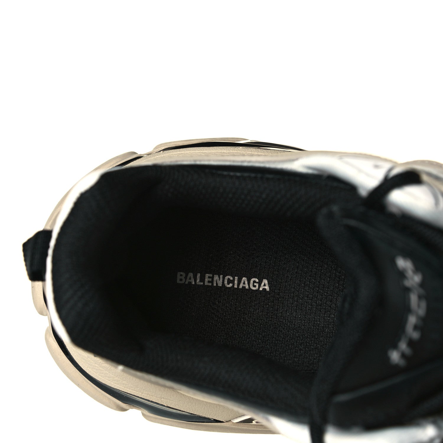 Balenciaga Rubber Mesh Bi-Color Womens Track.2 Open Sneakers 38 Beige Black 4 of 8