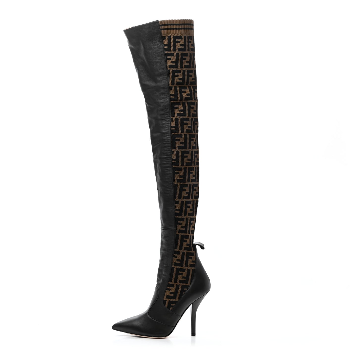 Nappa Microfiber Fabric FF Rockoko Thigh High 105mm Boots 40 Ebano Tobacco Brown