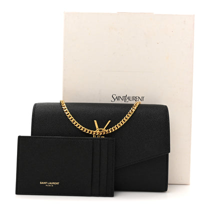 Saint Laurent Grain De Poudre Uptown Chain Wallet Black 13 of 13