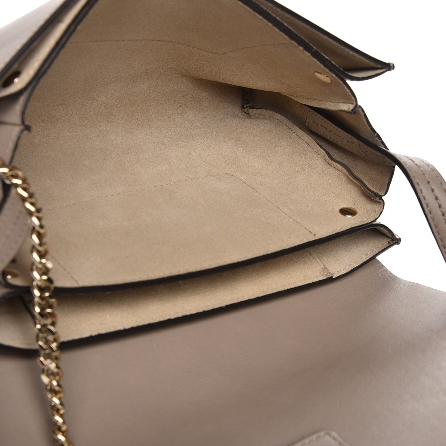 Suede Calfskin Small Faye Shoulder Bag Motty Grey