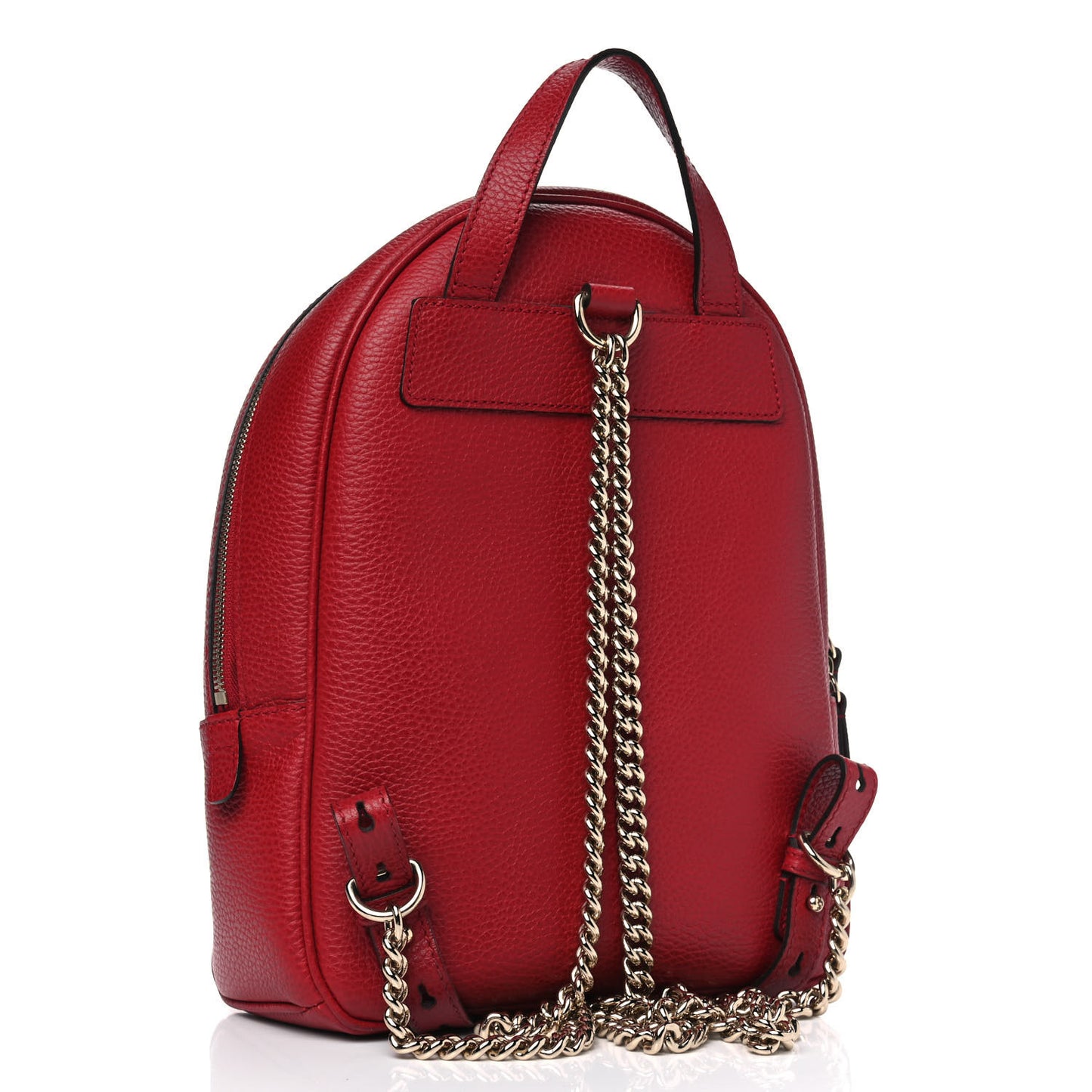 Pebbled Calfskin Soho Chain Backpack Hibiscus Red