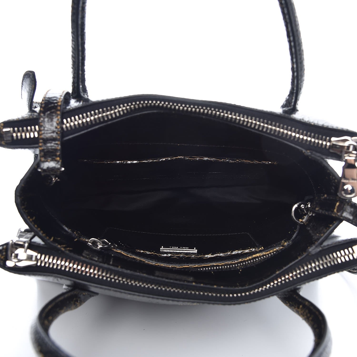 Miu Miu Calfskin Craquele Shopping Bag Ebano 6 of 10
