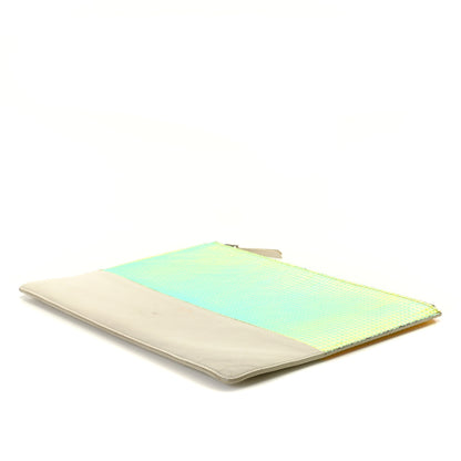 Celine Lambskin Bi-Color Solo Clutch Pouch White 7 of 9
