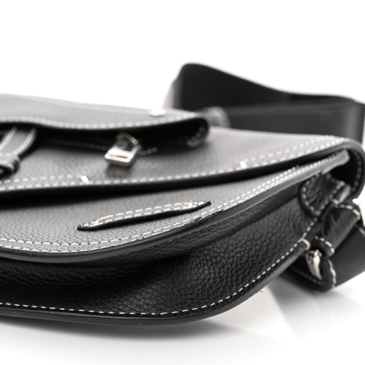 Christian Dior X KAWS Grained Calfskin Saddle Pouch Black 10 of 10