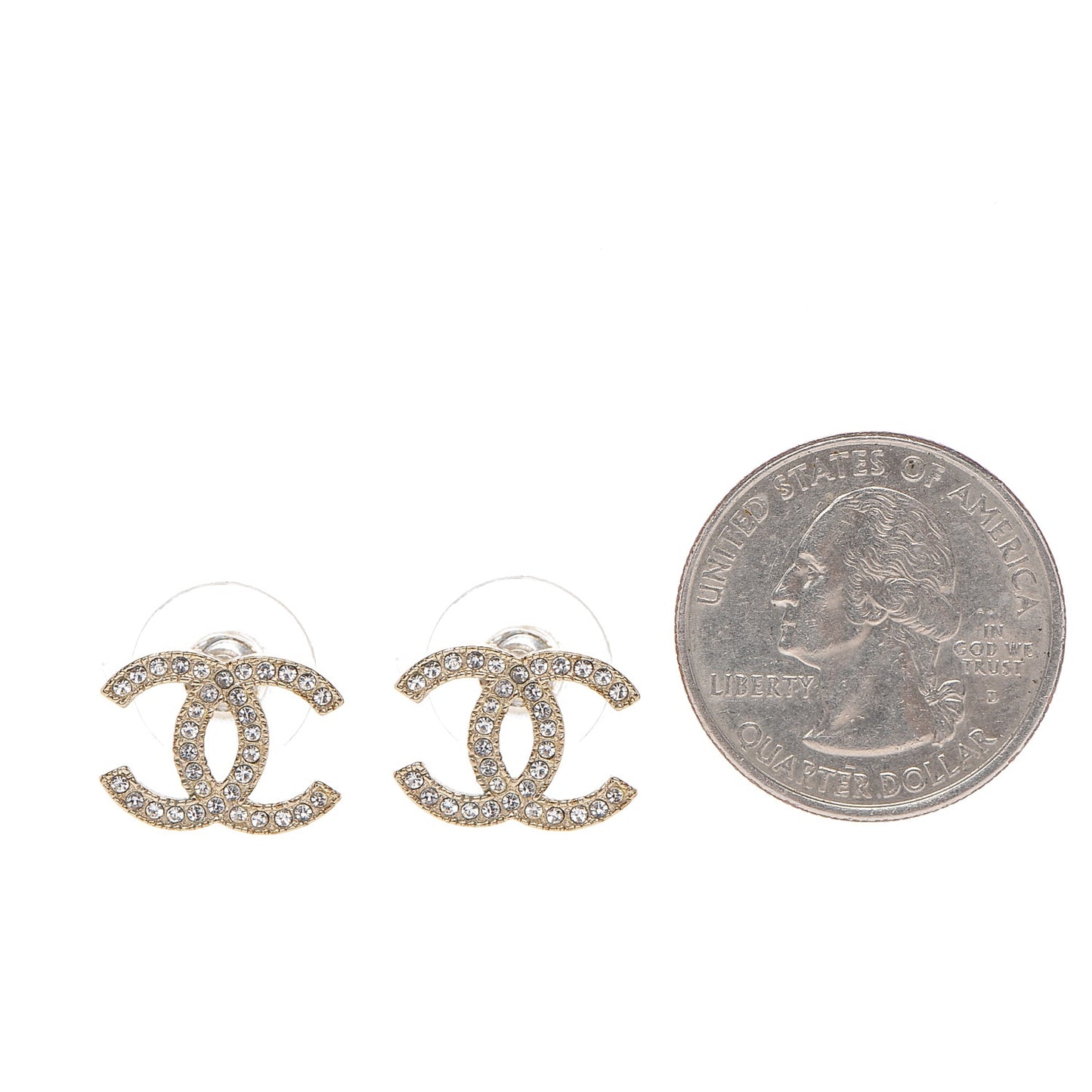 Crystal CC Earrings Gold