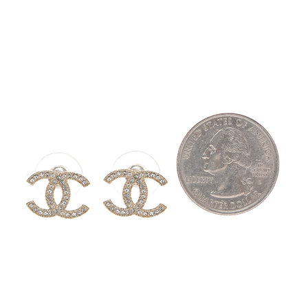 Chanel Crystal CC Earrings Gold 2 of 5