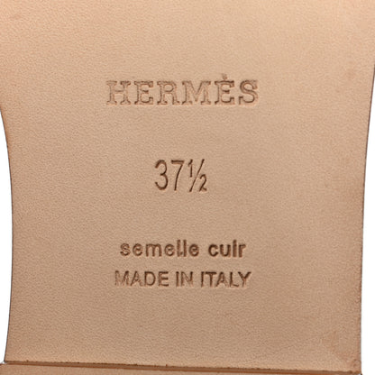 Hermes Box Calfskin Oran Sandals 37.5 Gold 7 of 8