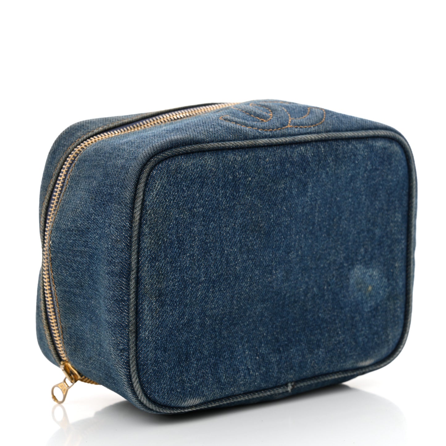 Denim Vanity Cosmetic Case Blue