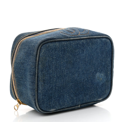 Chanel Denim Vanity Cosmetic Case Blue 4 of 16