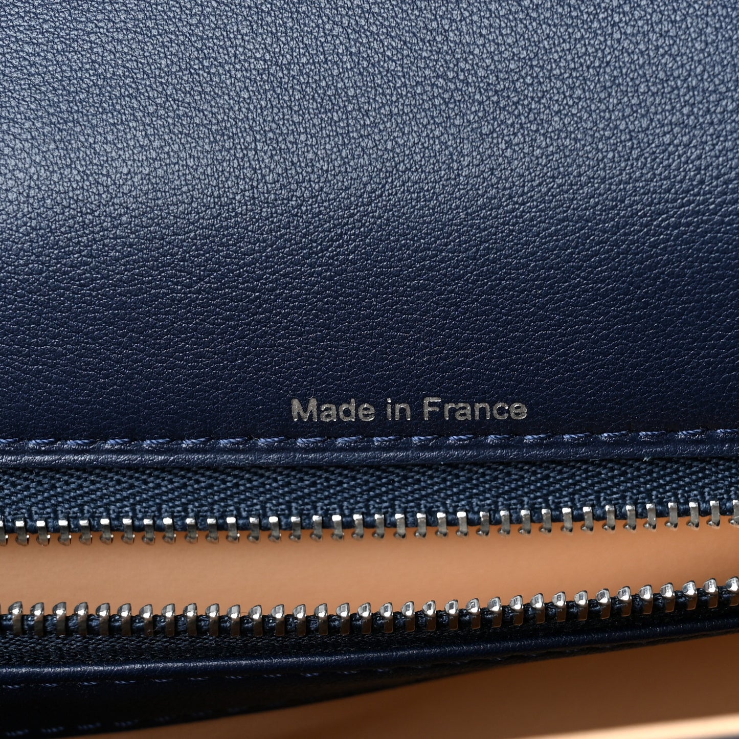 Calfskin MM Tempete Satchel Navy