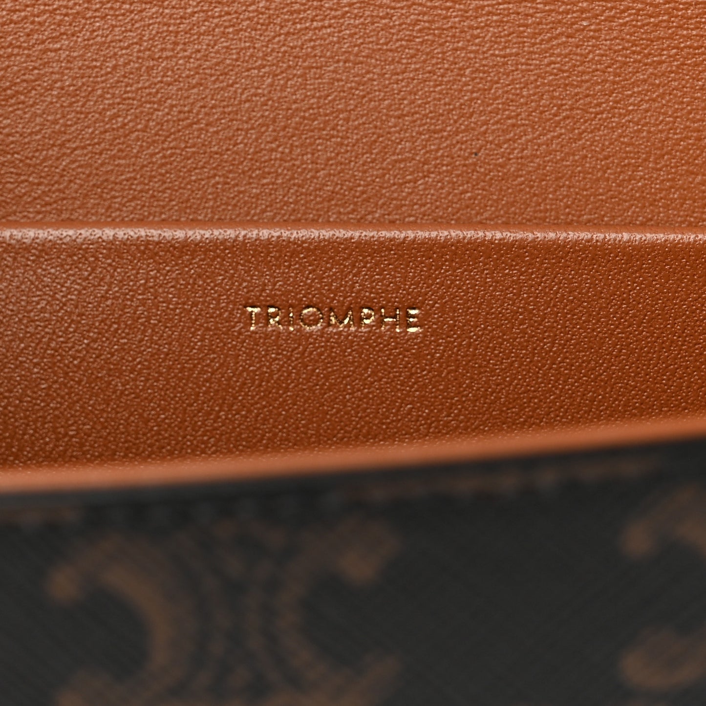 Canvas Calfskin Triomphe Shoulder Bag Tan