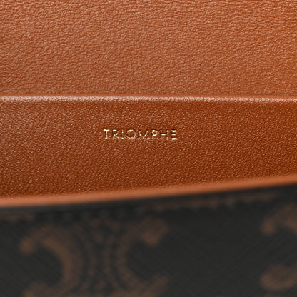 Celine Canvas Calfskin Triomphe Shoulder Bag Tan 8 of 12
