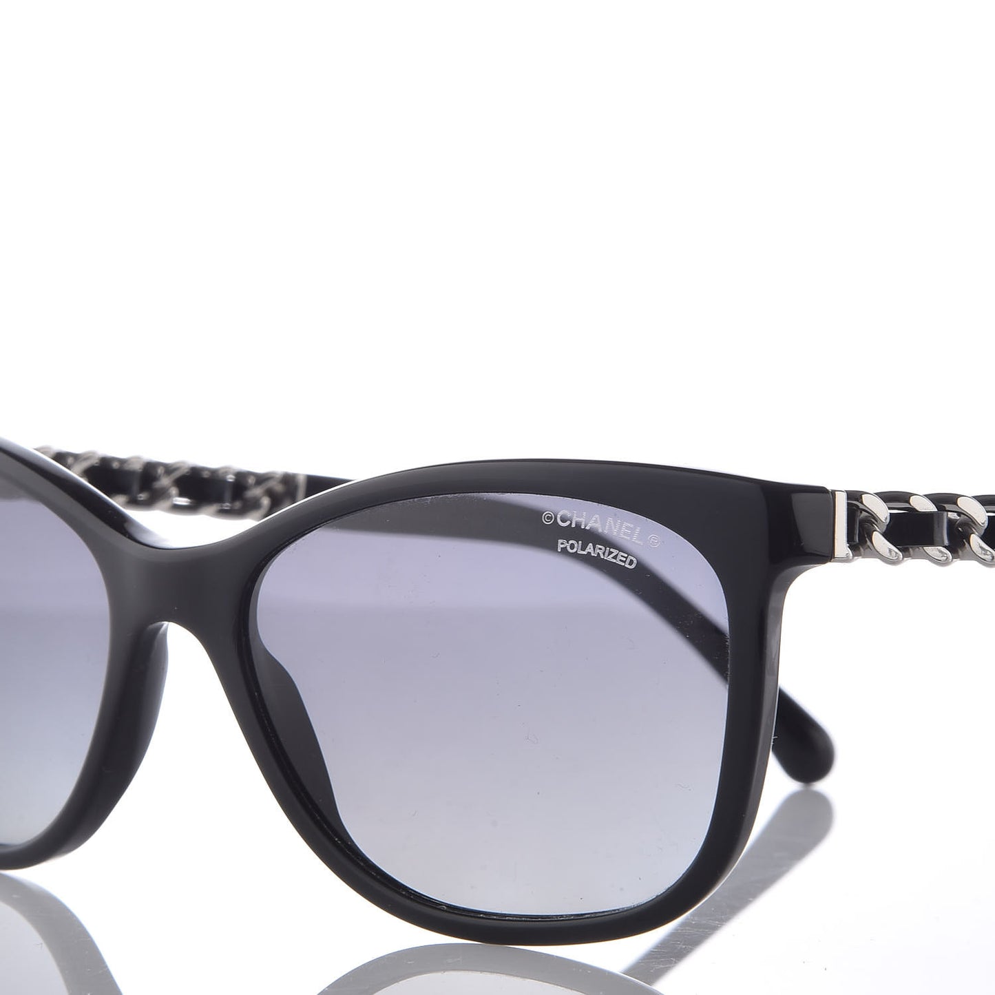 Cat Eye Chain Polarized Sunglasses 5260-Q Black
