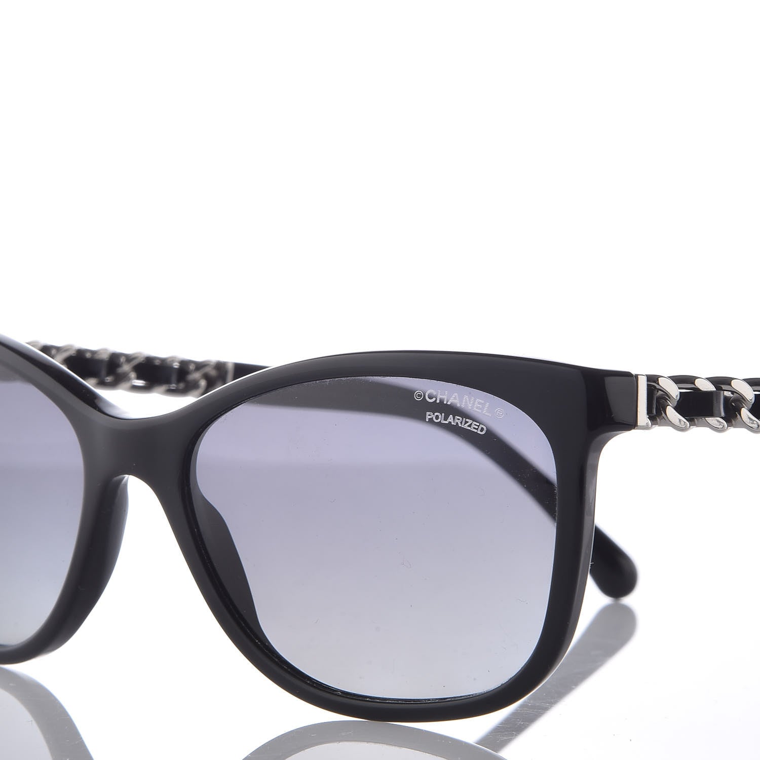 Chanel Cat Eye Chain Polarized Sunglasses 5260-Q Black 7 of 8