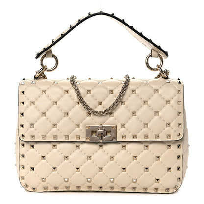 Valentino Garavani Nappa Medium Rockstud Spike Shoulder Bag Light Ivory 1 of 11