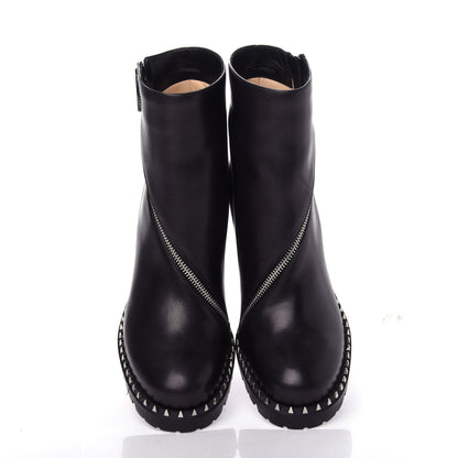Christian Louboutin Calfskin Spikes Birgitta Lug 70 Zip Around Ankle Boots 40 Black 5 of 10