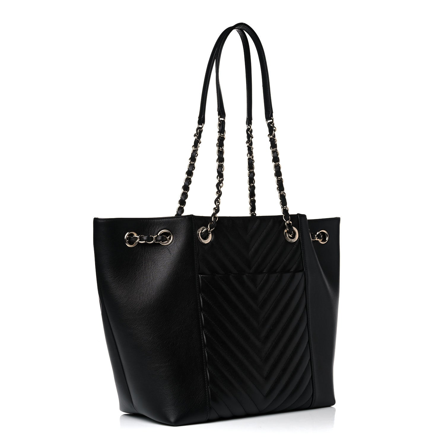Chanel Calfskin Quilted Large Daily Shopping Bag Black 2 of 17