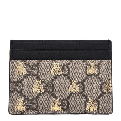 Gucci GG Supreme Monogram Bees Card Holder Black 1 of 7