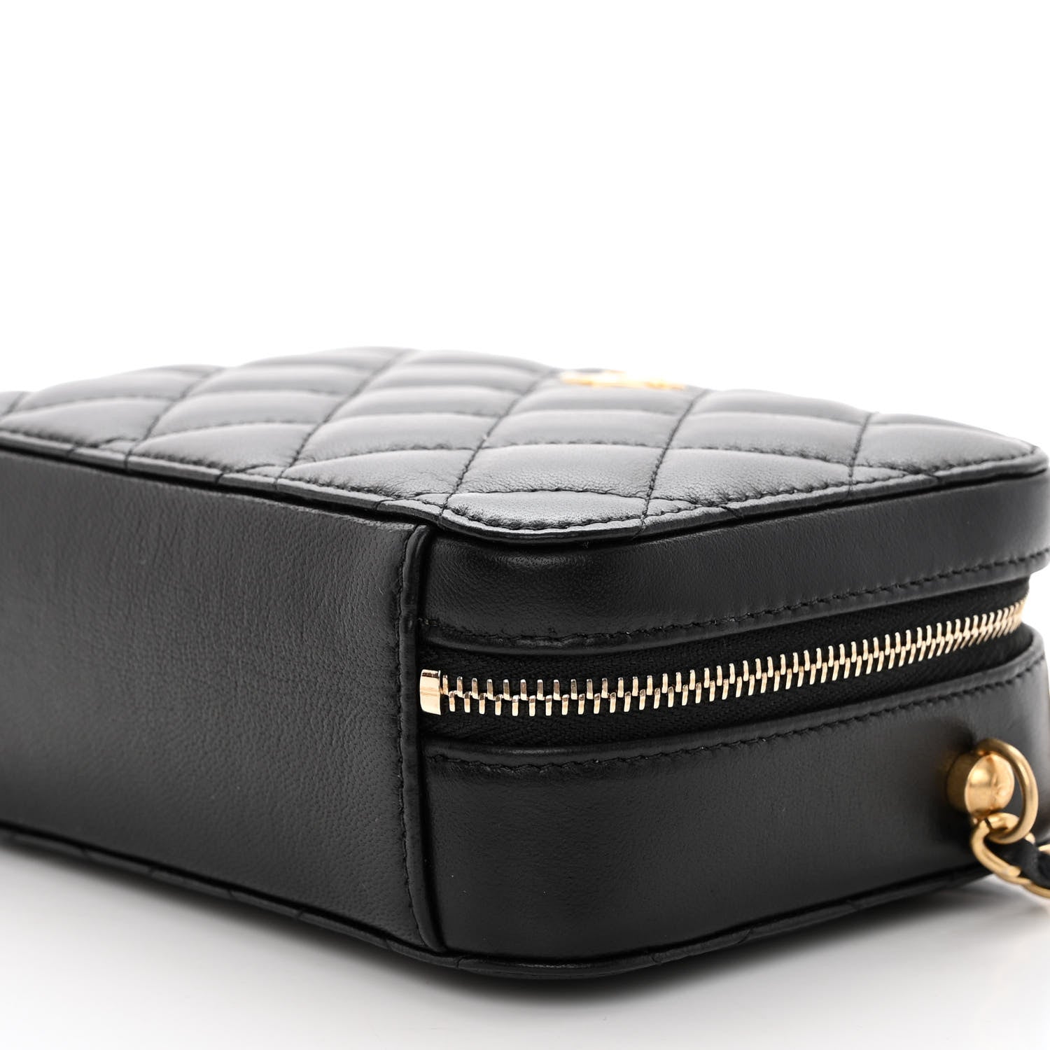 Chanel Lambskin Quilted CC Pearl Crush Camera Case Black 10 of 11