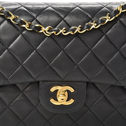 Chanel Lambskin Quilted Medium Double Flap Black 8 of 17