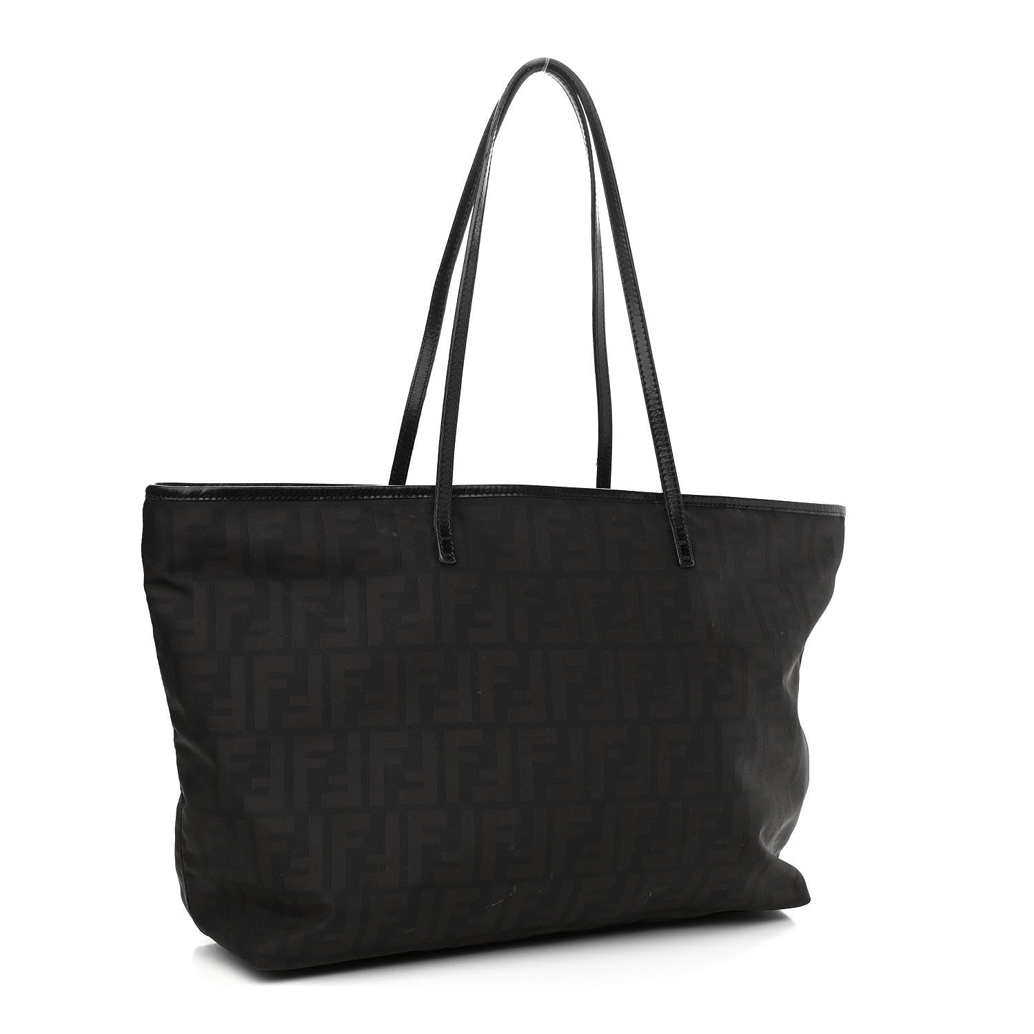 Fendi Nylon Zucca Medium Roll Tote Tobacco 4 of 22